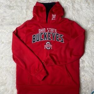 The Ohio State University Buckeyes Red Hoodie Sweatshirt. Good condition Boys Lg
